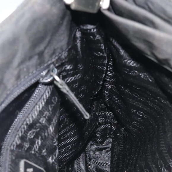 PRADA Shoulder Bag Nylon Black Silver Auth 129067 - Picture 13 of 16